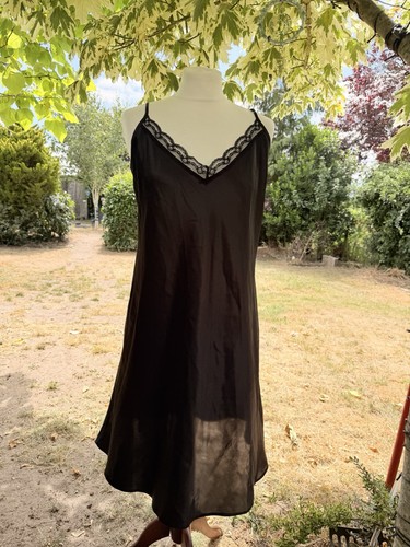 Black satin feel lace - satin, trim