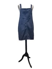 Topshop Moto Navy  Corduroy Pinafore Dress Size UK 12