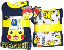 Boys Pokemon PJs Primark Pyjamas Young Pikachu Fleece Kids Ages 18M to 7 Years