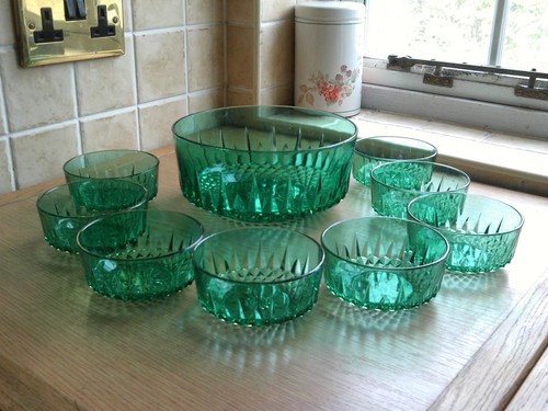 Vintage arcoroc green glass - vintage,