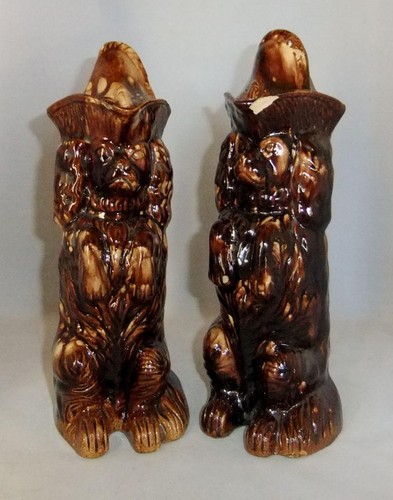 Pair antique dog - pair, shaped