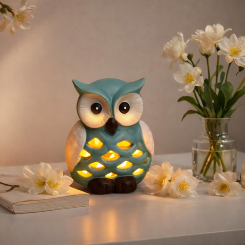 Small turquoise green - turquoise, owl