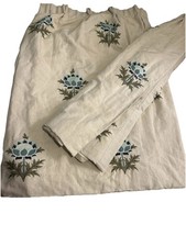 Thermal Lined Pinch Pleat  Curtains W 108  In 41 In Drop thistle embroidered 