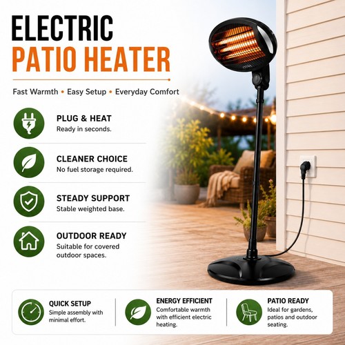 Ablack 2000w electric patio - electric,