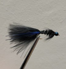 3 black blue beadhead silver