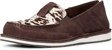 Ariat Women Cruiser Boat Shoe Leather Loafer Chocolate Chip Suede/Spotted Hair 6