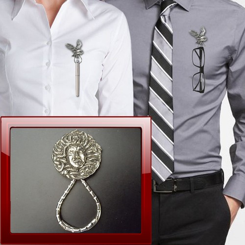 Medusa mekr pewter pin brooch - mekr,