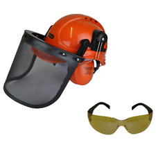 RocwooD Chainsaw Helmet With Ear Defenders And Mesh Visor Free Safety Glasses