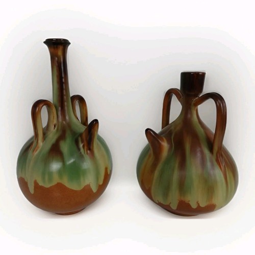 Spanish pottery pilgrim flasks - pottery,