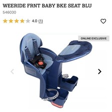 WeeRide Bike Seat Front Mounted, Blue, Ages 6m-4 Years