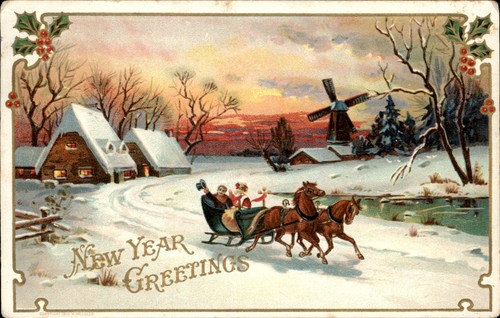 New year horse drawn - year's, horse-drawn