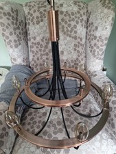 Dunelm Chandelier  2 Tiered Black And Copper Light Fitting with industrial twist