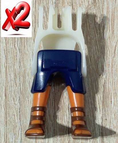 Playmobil legs blue brown - x2,
