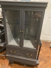 Small Wooden Glass Fronted Display Cabinet