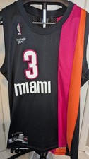 Reebok Dwayne Wade Miami Heat Hardwood Classics Vintage NBA Jersey Black XL Y2K