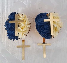 12 Gold Mirror Card Crosses