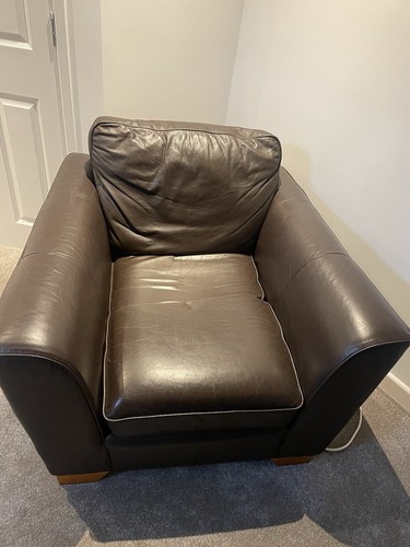 Leather armchair used brown - armchair,