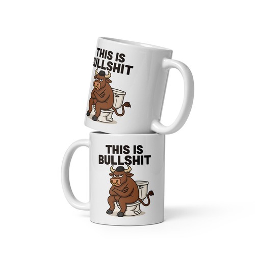 Funny cartoon bull mug this - mug, "this