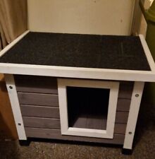 Grey Wooden Dog Cat Puppy Rabbit Pet House Kennel