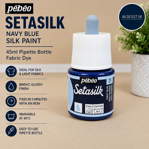 Pebeo setasilk navy blue silk - pebeo,