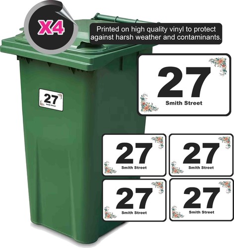 Wheelie bin stickers 4 - wheelie, x