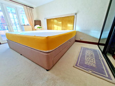 Large Emperor Bed Divan 2 Drawer Base with Emma mattress 7ft x 7ft c/w bedding