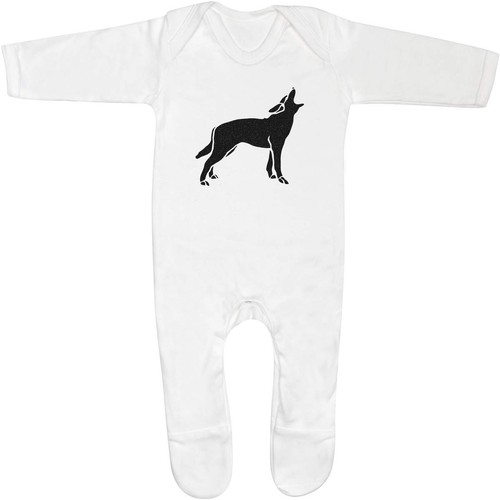 Wolf howling silhouette - 'wolf,