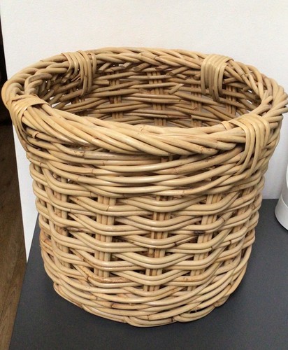 Wicker waste paper basket - waste,