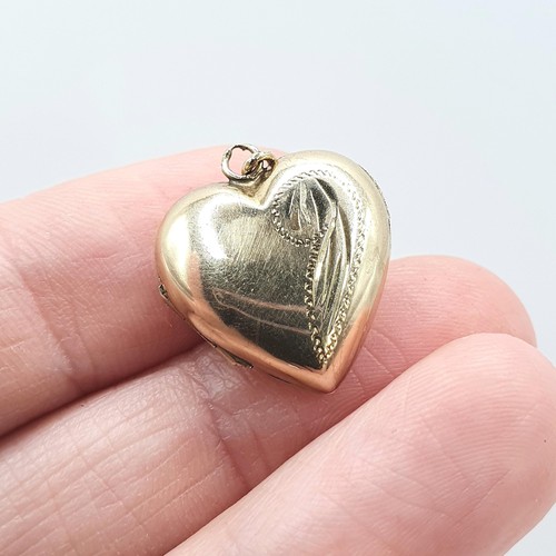 Antique 9ct gold heart locket - 9ct,