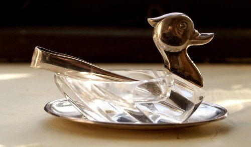 800 silver crystal duck - silver,