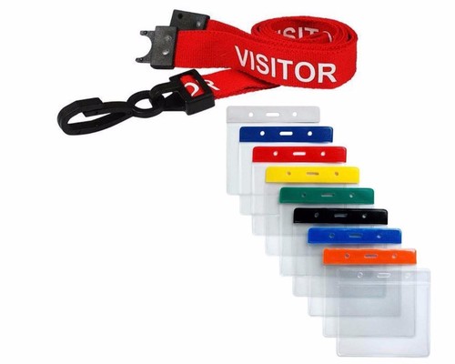 Visitor lanyard red neck strap - visitor,
