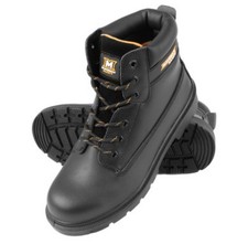 New Mens Black Leather Maverick Apollo Safety Boots Size 10