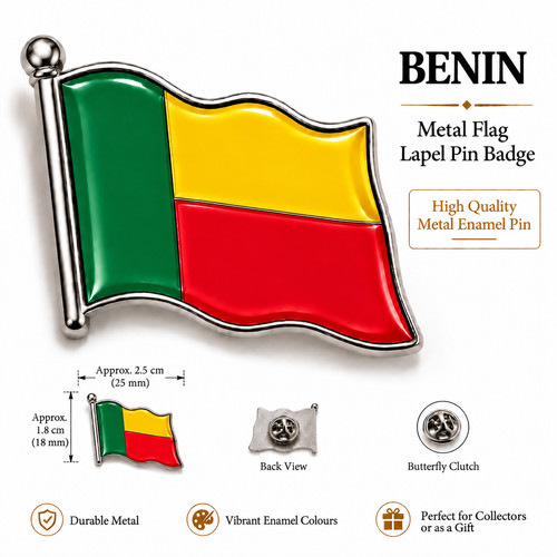 Metal flag lapel pin - metal,