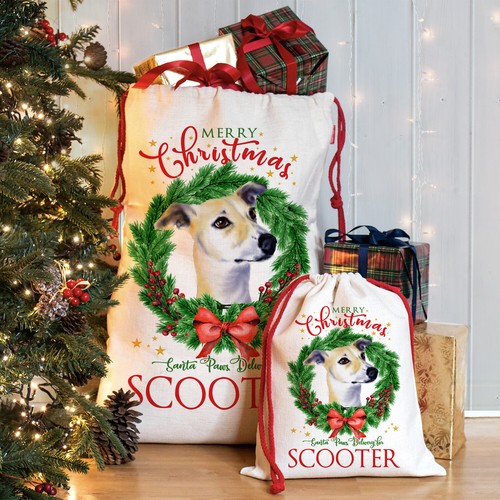 Whippet christmas sack - christmas,
