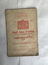 APPLICATION OF FIRE SMALL  ARMS TRAINING VOL 1 PAMPHLET 2 WITH  AMENDMENT  1939