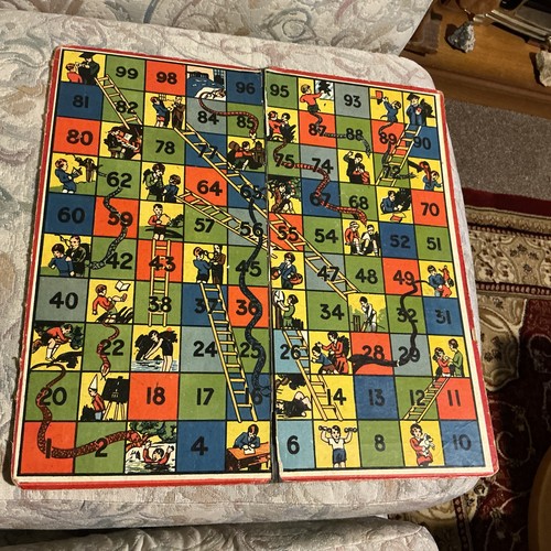 Vintage 1930s snakes ladders - &,