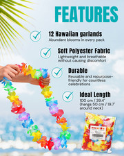 20-100 Fancy Hawaiian Flower leis Garland Necklace Dress/Party/Hawaii/Beach/Fun