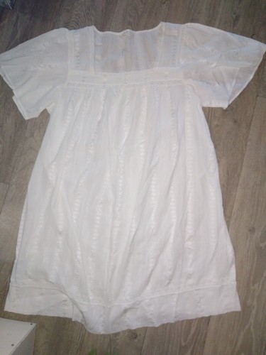 Womens white midi nightie - white,