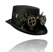 Steampunk Black Top Hat with