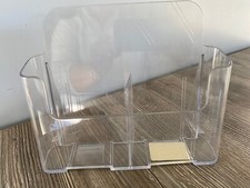 Clear Plastic Leaflet Holder: Removable Divider to Adjust Size