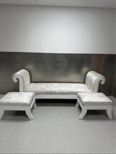 White velvet chaise lounge