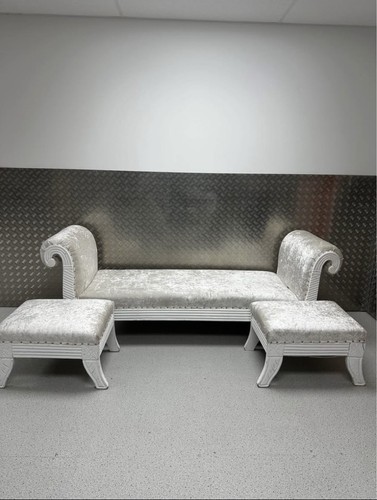 White velvet chaise - , lounge