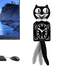 2D Classic Black Kit Cat Clock