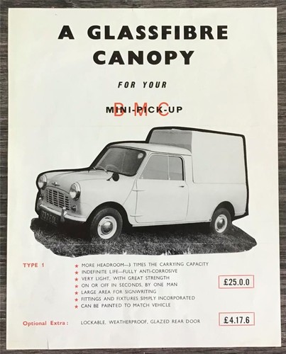 Bmc mini pickup glassfibre - pickup,