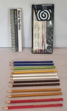 Vintage Berol 12 VERITHIN Mixed Coloured Pencils & 7 VERITHIK COLOUR STICKS Art