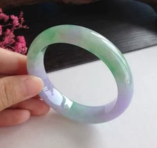 Natural Burmese Emerald Light Green Light Purple Jade Bangle Best Gift Jewellery