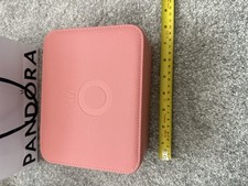 Pandora Faux Leather Jewellery Box Pink With Mirror Brand New In Box With Bag