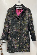 Miss Sixty Grey Flower Pattern Long Jacket Over Coat Size M Medium