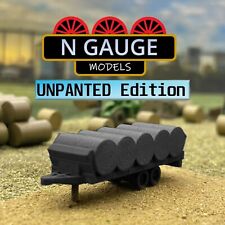 UNPAINTED - N Scale Gauge 1:148 Round Bale Trailer  (Farm Haybale 1:160 )