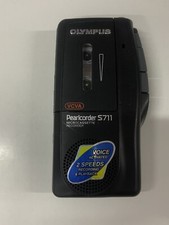 Olympus Pearlcorder S-711 Microcassette Black Voice Recorder VCVA 2 Speed